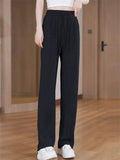 Women's Comfy Grunge Style High Waist Drape Regular Fit Casual Pants