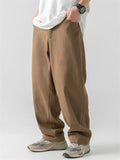 Men's Retro Comfy Cotton Casual Japanese Style Solid Color Pants