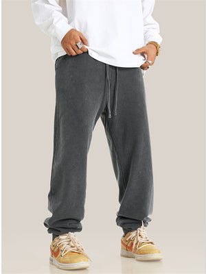 Men's Cotton Retro Large Size Distressed Jogger Sweatpants