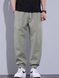 Men Cotton Blend Streetwear Loose Fit Elastic Baggy Jogger Pants