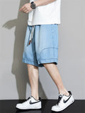 Mens Baggy Denim Shorts Vintage Washed Streetwear Jorts