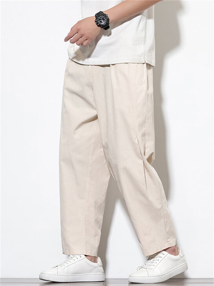 Men's Summer Simple Solid Color Casual Straight Pants