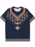 Men's Summer Boho Ethnic Style Printed Quick-Dry Short Sleeve Shirts