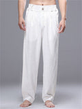 Men's Summer Casual Linen Wide Leg Straight Pants