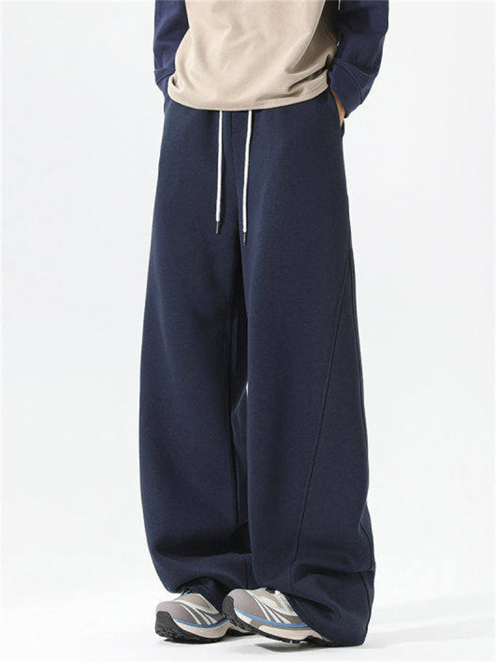 ‌Men's Casual Loose Fit Comfy Drawstring Wide Leg Sweatpants