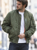 Men Casual Zip Up MA 1 Military Bomber Flight Jacket