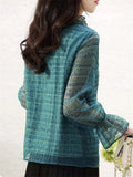 Women's O-Neck Lightweight Polka Dots Chiffon Shirt