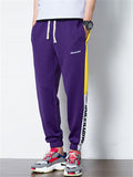 Mens Color Block Joggers Side Stripe Graphic Pants