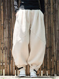 Winter Casual Fleece Elastic Waist Wide Leg Jogger Pants for Men
