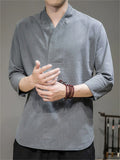 Men's Chinese Vintage Style Summer 3/4 Sleeve Shirts