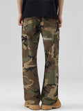 Men Distressed Camo Cargo Reguar Fit Streetwear Pants