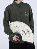 Chinese Style Solid Color Long Sleeve Shirts for Men