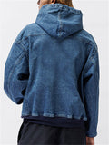 Japanese Style Retro Cotton Hooded Denim Jacket for Men