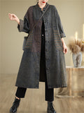 Women's Distressed Patchwork Denim Trench Coat