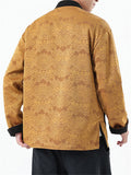 Men's Chinese Style Printed Frog Button Reversible TangSuit Jackets