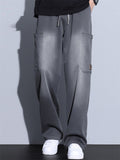 Men's Spring Autumn Mid Waist Loose Straight Casual Pants