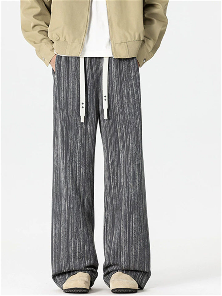Ens Baggy Wide Leg Textured Stripe Streetwear Casual Pants
