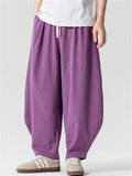 Men's Japanese Style Summer Solid Color Harem Cropped Pants