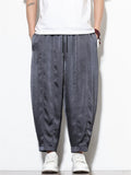 Mens Ice Silk Harem Pants Loose Baggy Yoga Tapered Joggers