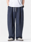 Mens Summer Comfy Cotton Linen Baggy Beach Harem Yoga Wide Leg Pants