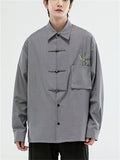 Men's Comfy Bamboo Embroideried Loose Chenille Shirts
