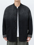 Men's Chinese Style Gradient Stand Collar Long Sleeve TangSuit Jackets
