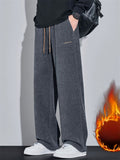 ‌Men's Comfy Simple Drawstring Corduroy Loose Fit Casual Pants