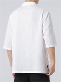 Men's Chinese Style Retro Stand Collar Short Sleeve Shirts