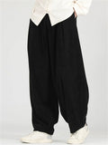 Men's Casual Cozy Solid Color Wide Leg Elastic Waist Corduroy Pants