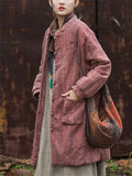 Women's Winter Zen Style Ramine Tie-dye Stand Collar Coat