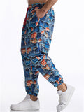 Men's Summer Retro 3D Print Drawstring Jogger Pants