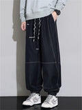 Men's Water Repellent Lace Up Loose Comfy Jogger Jeans