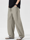 Mens Elastic Waist Wide Leg Casual Street Pants