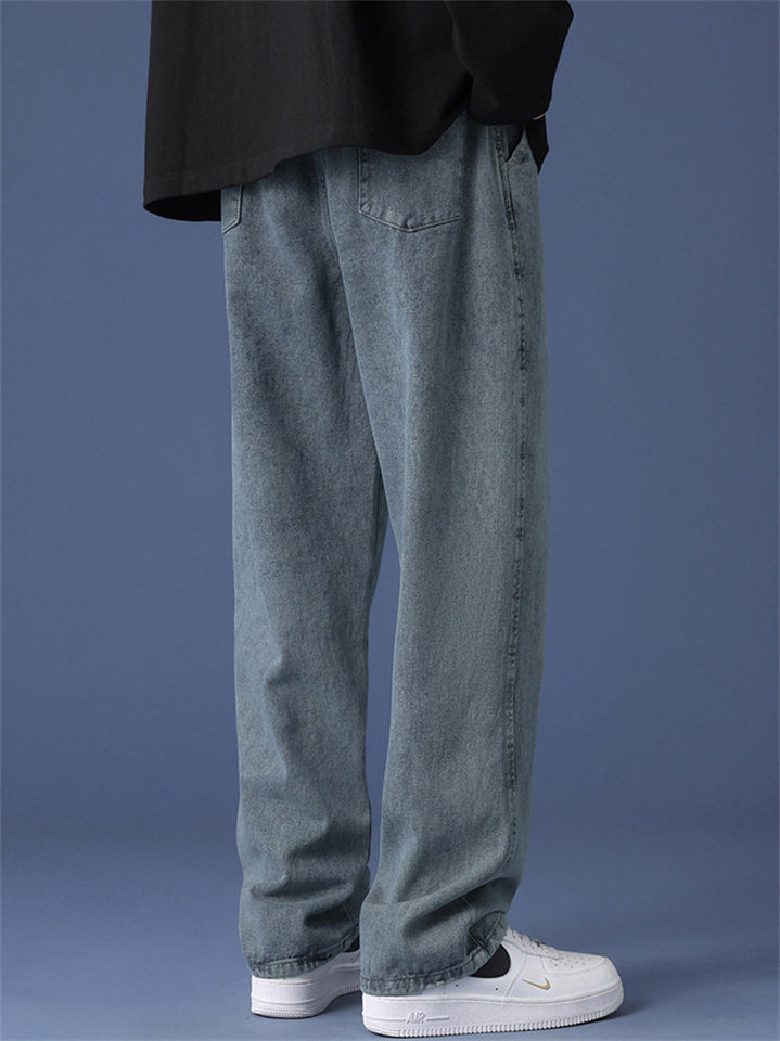 Men's Loose Fit Straight Leg High Street Casual Jeans