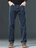 Mens Summer Classic Washed Straight Leg Relaxed Fit Denim Jeans