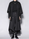 Retro Japanese Style Casual Wide Leg Cropped Pants for Men