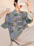 Women Cotton Sequined Embroidered Flower Denim Design Jacket