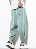 Mens Ice Silk Harem Pants Loose Baggy Yoga Tapered Joggers