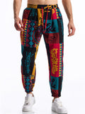 Men's Summer Retro Ethnic Style Print Drawstring Jogger Pants