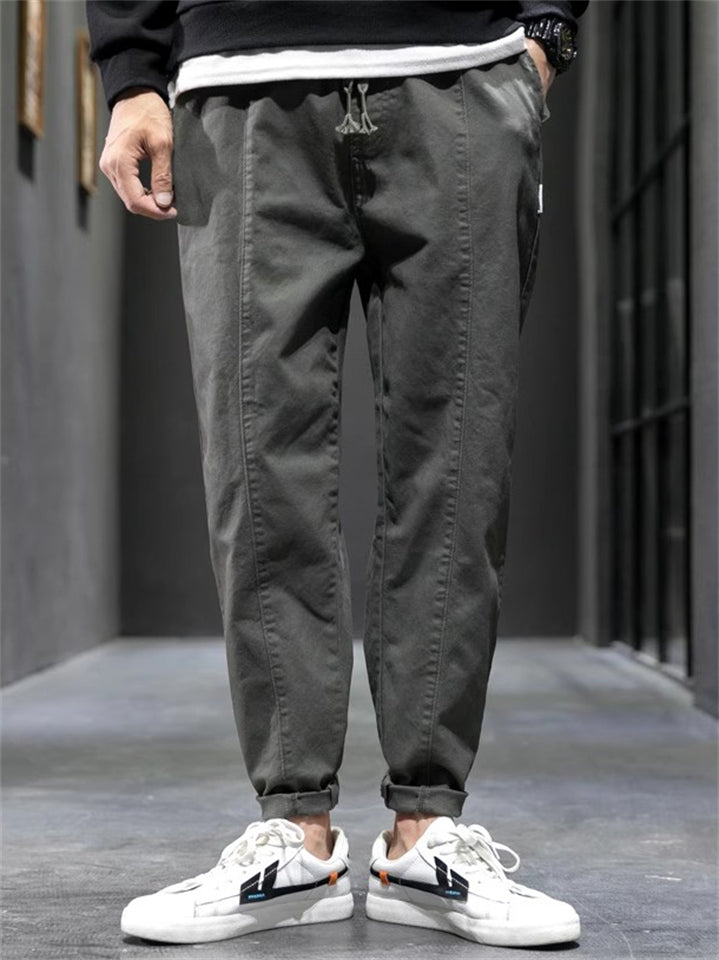 Causal Jogger Pants for Men with Elastic Waist and Cuffed Hems