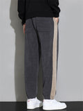 ‌Men's Corduroy Loose Fit Casual Jogger Sweatpants with Side Stripes