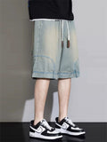 Mens Baggy Denim Shorts Vintage Washed Streetwear Jorts