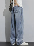 Men's Summer Vintage Steetwear Loose Fit Drawstring Denim Pants