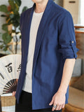 Casual Men's Cotton Solid Color Long Sleeve Suit Jacket
