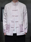 Oriental Style Bamboo Jacquard Casual Tang Suit Jacket for Men