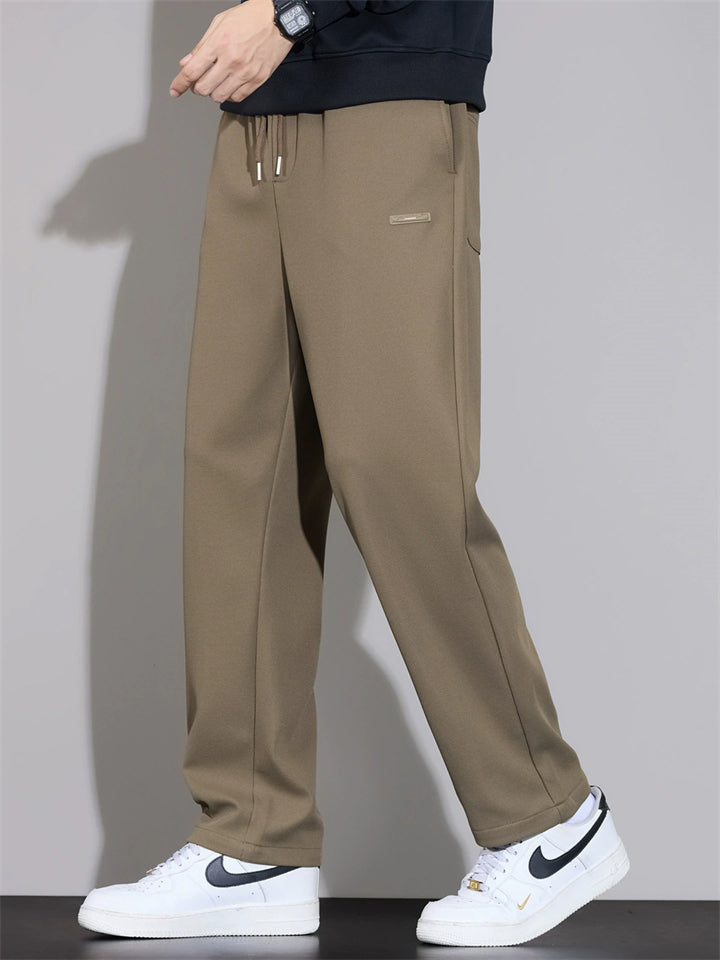 Men's Soft Comfortable Cotton Blend Loose Straight Leg Casual Pants