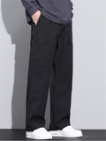 Men's Autumn Loose Fit Outdoor Drawstring Cargo Pants with Pockets