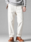 Men Vintage Cotton Military Fatigue Straight Leg Pants