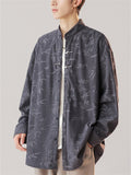 Men's Comfy Print Long Sleeve Stand Collar Shirts