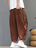 Mens Summer Baggy Loose Cropped Lightweight Yoga Harem Pants